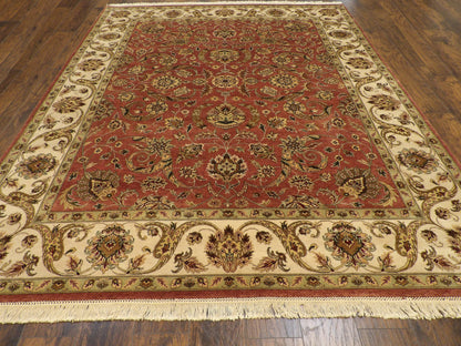 Close-up of wool pile, Brown & Beige rug