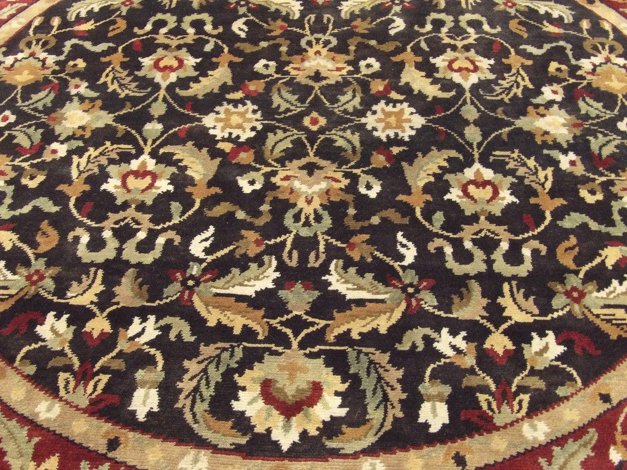 Back of Indo Ziegler hand-knotted rug