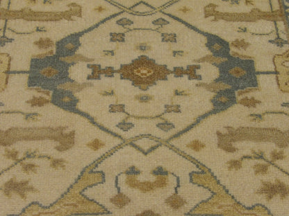 Back of Oushak hand-knotted rug