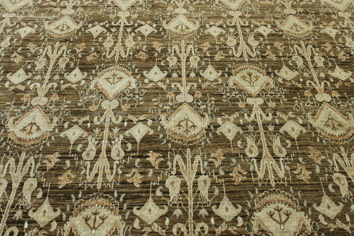 Tribal Vegetable Dye Ikat rug corner detail