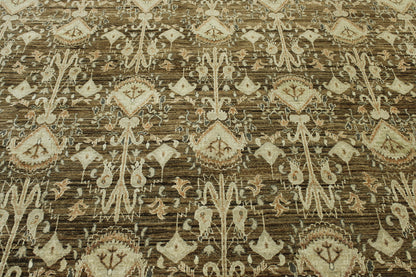 Tribal Vegetable Dye Ikat rug corner detail