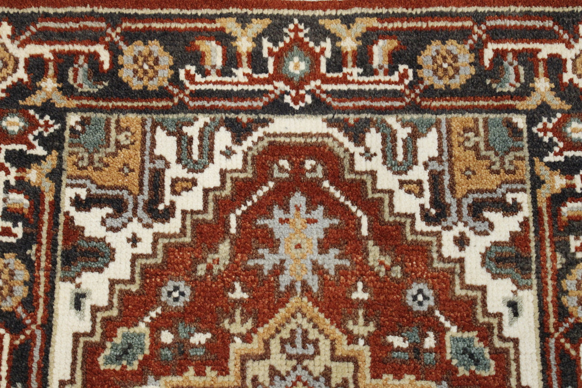 Full view of Tribal Indo Heriz rug