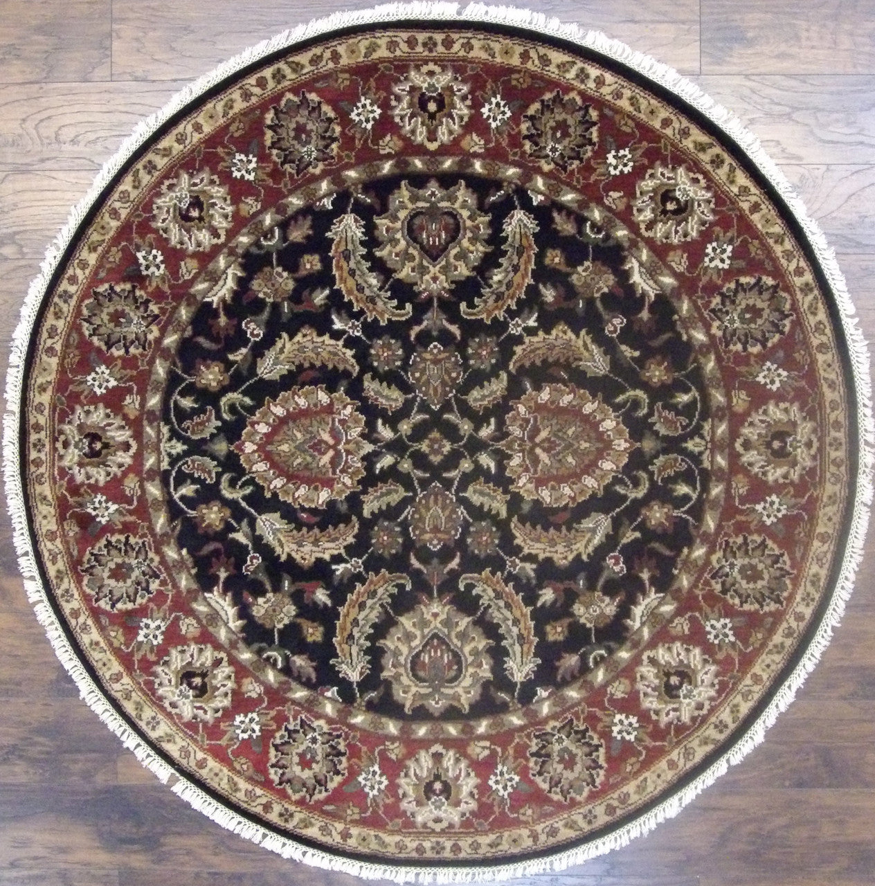 Jaipur Kashan Antique Wash hand-knotted wool rug in Black & Red, full view