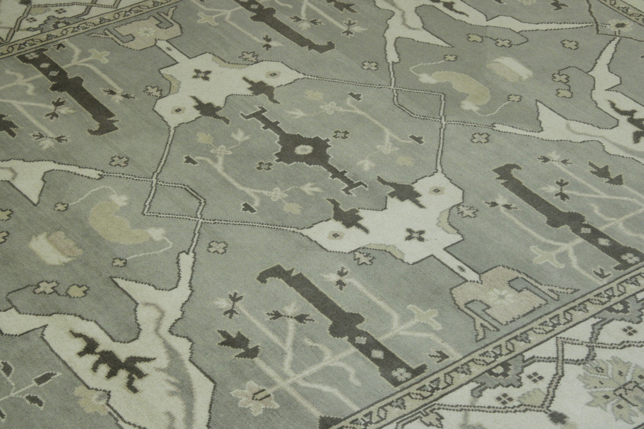 Back of Oushak Ziegler hand-knotted rug
