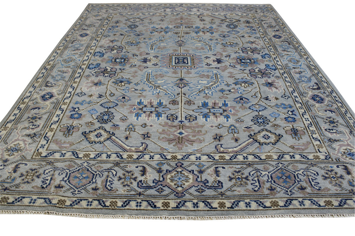 Close-up of wool pile, Blue & Gray rug
