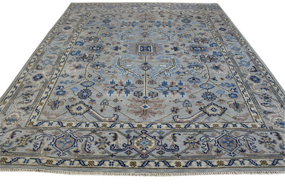 Close-up of wool pile, Blue & Gray rug