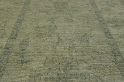 Back of Oushak Chobi hand-knotted rug