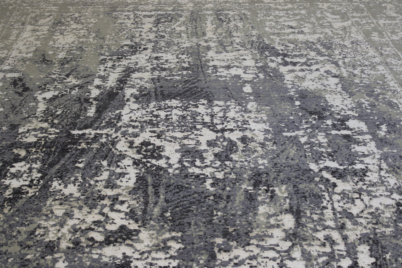 Full view of Transitional Abstract Broken Design rug