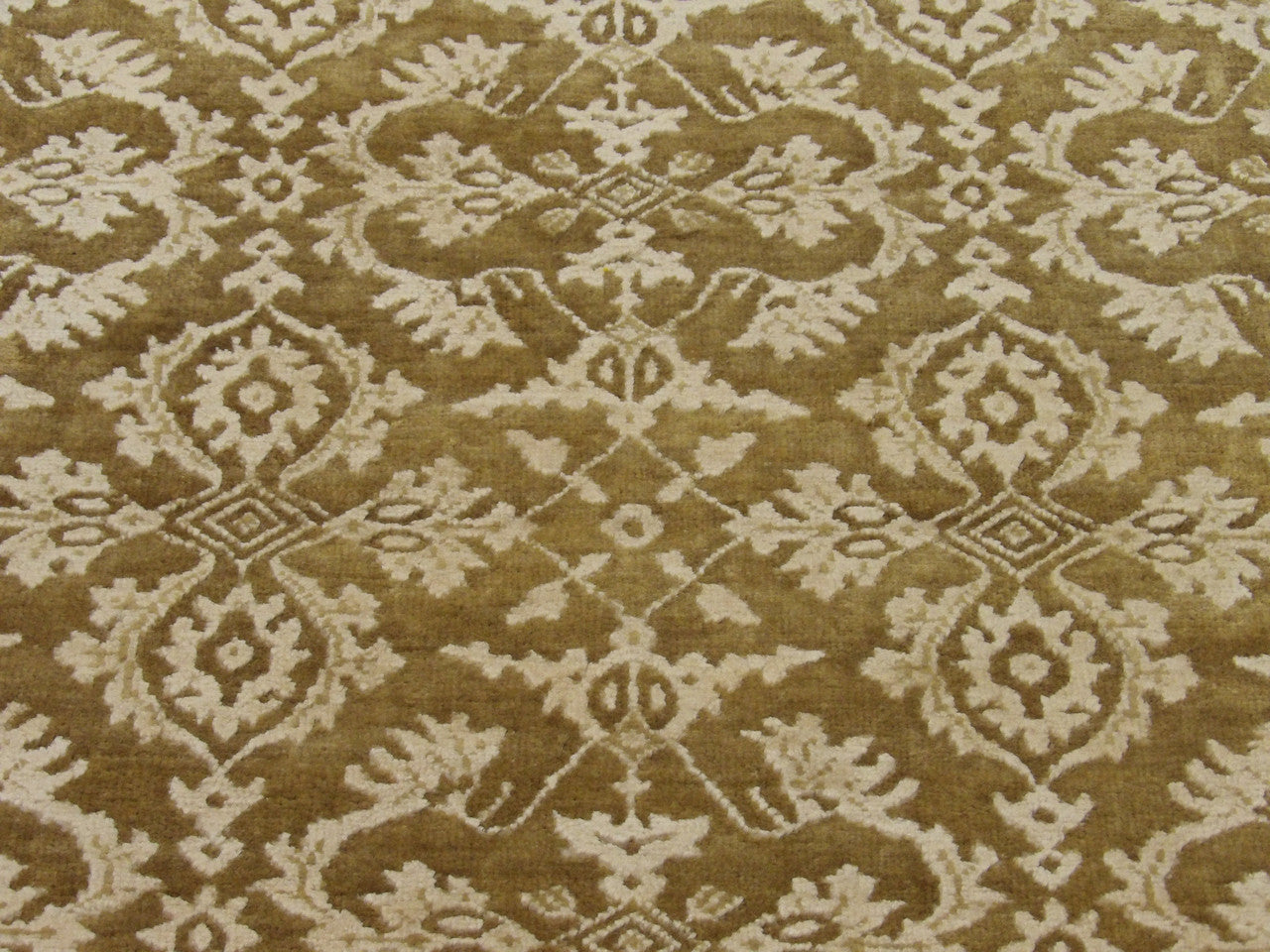 Back of Transitional Damask hand-knotted rug