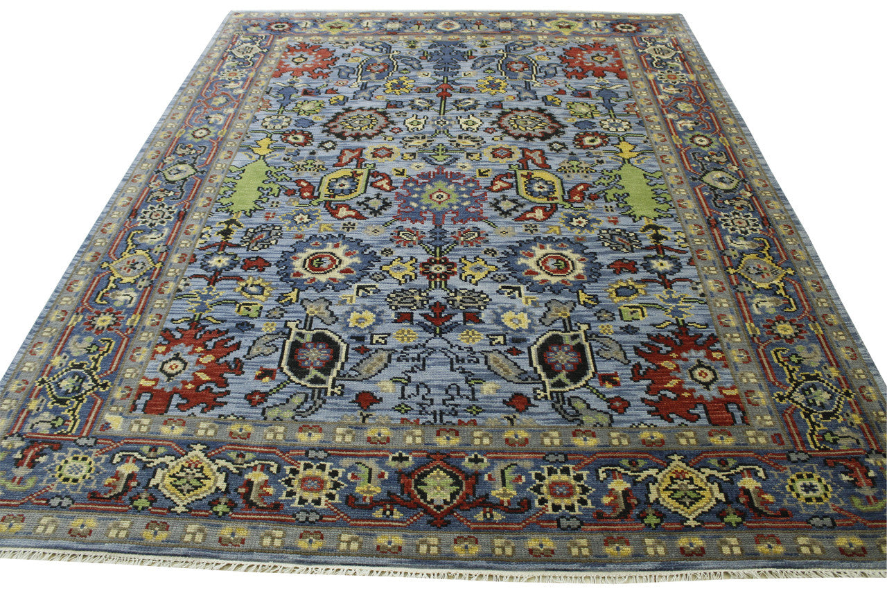 Oushak Colorful Ziegler pattern detail