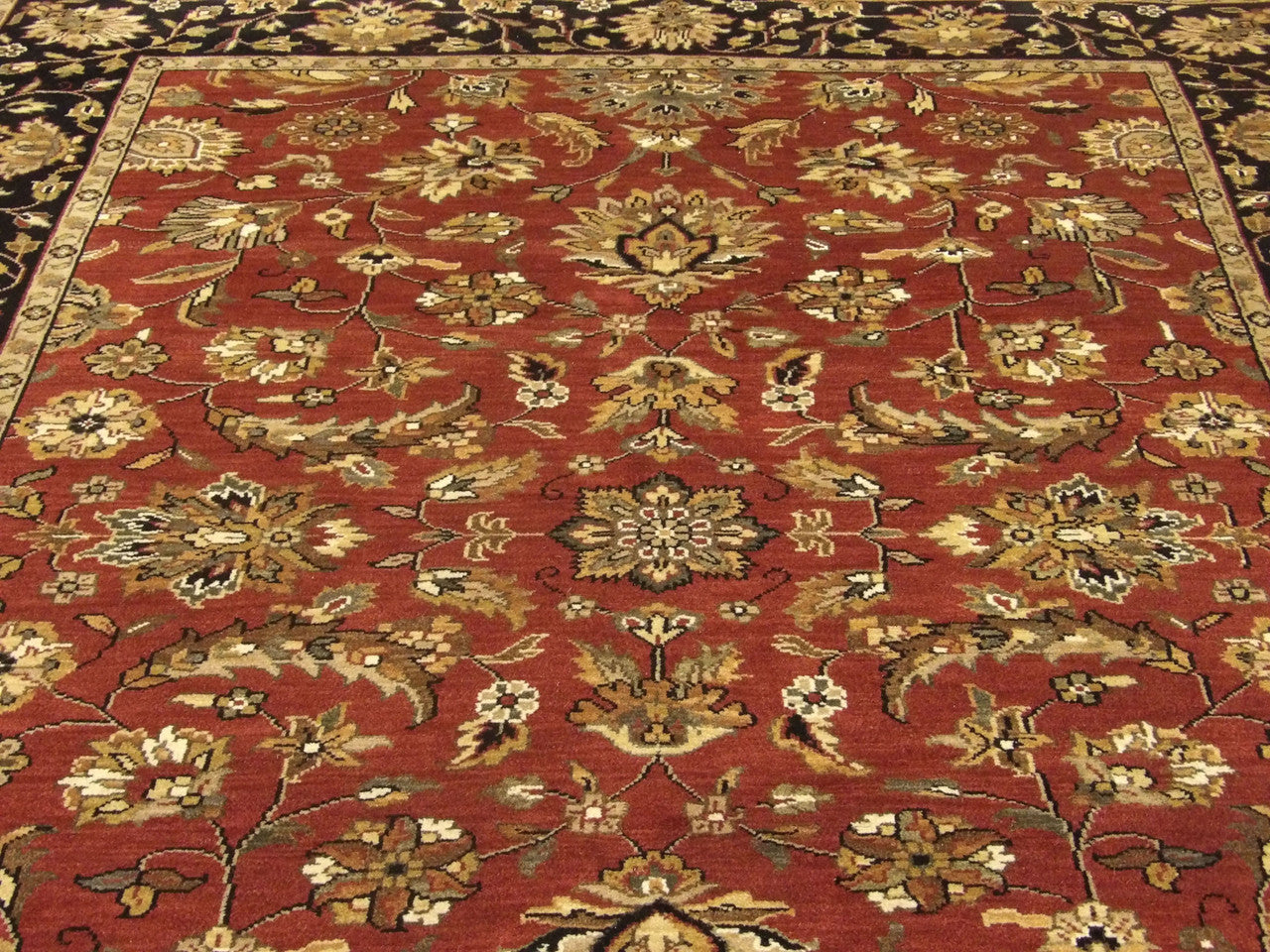 Antique wash wool texture close-up, black and red