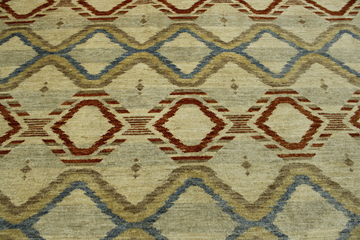 Back of Tribal Moroccan Design hand-knotted rug