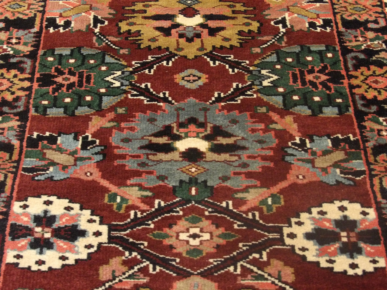 Back of Ziegler hand-knotted runner
