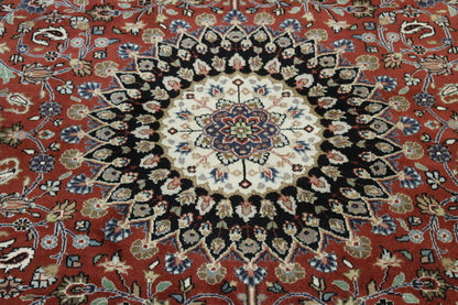 Traditional Fine Qum rug border detail
