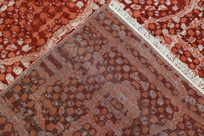 Back of Modern Ikat Design hand-knotted rug