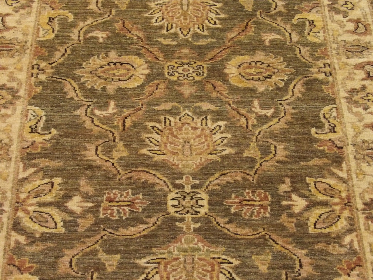 Back of Oushak Chobi Natural Dye hand-knotted rug