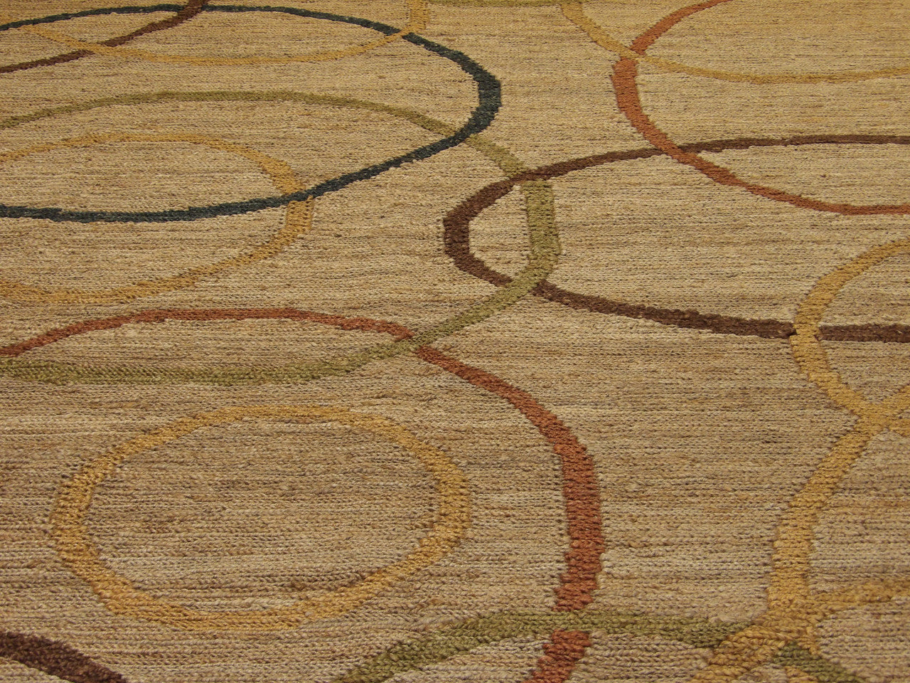 Back of Natural Jute Modern Indoor/Outdoor hand-knotted rug