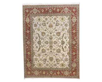 Chobie Oushak / Peshawar hand-knotted wool rug in Beige, 8'2" x 10'7", SKU w994