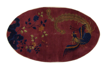 Traditional Antique Nicolson hand-knotted wool rug in Blue & Red, full view