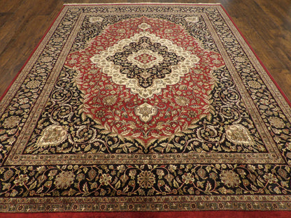 Close-up of wool pile, Black & Red rug