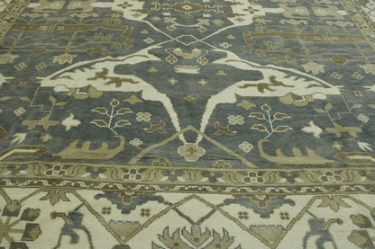 Blue Oushak Ziegler rug in room setting