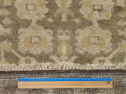 Full view of Turkish Oushak hand-knotted runner