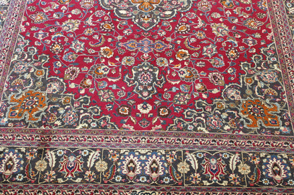 Close-up of wool pile, Beige & Red rug