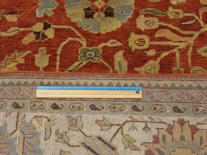 Beige & Rust Fine Persian Sherapi rug in room setting