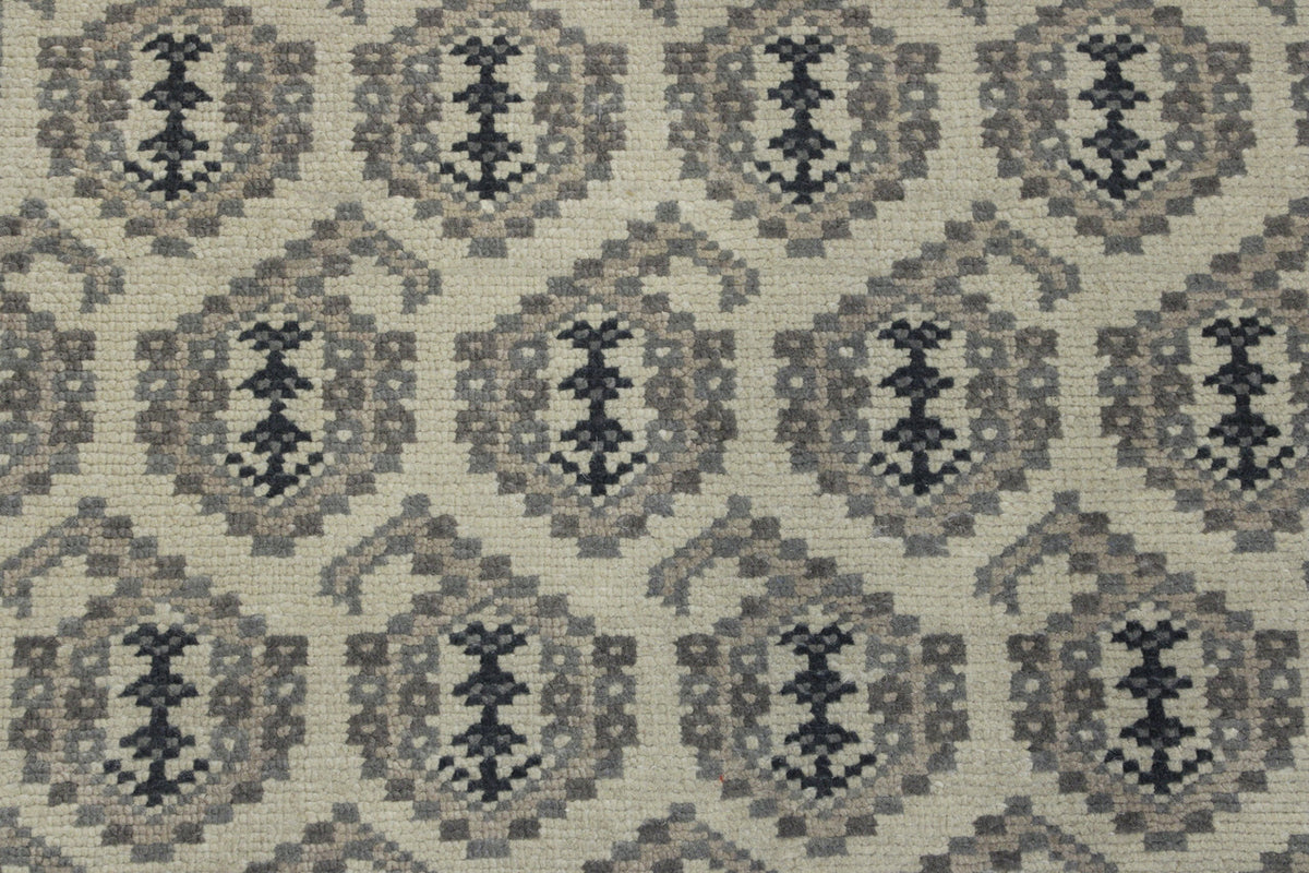 Oushak Kerman Design rug corner detail