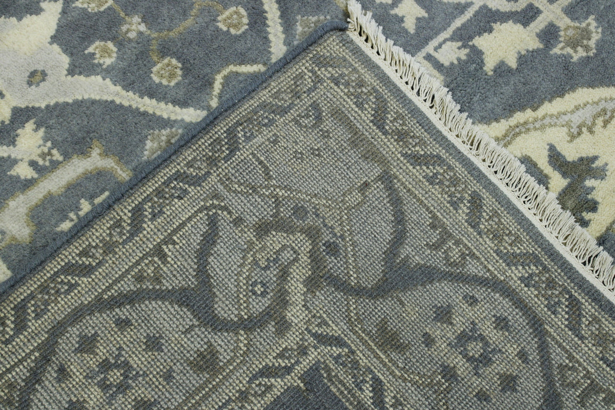 Oushak Ziegler hand-knotted wool rug in Blue & Gray, full view