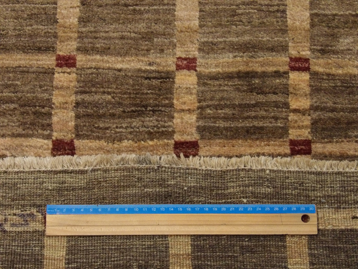 Brown & Red Modern Gabbeh rug in room setting