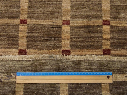 Brown & Red Modern Gabbeh rug in room setting