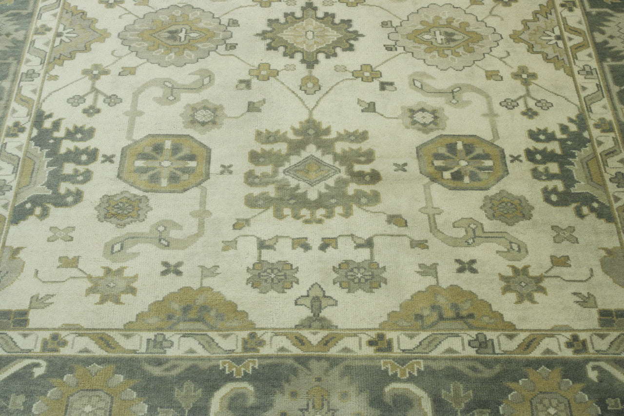 Back of Oushak Ziegler hand-knotted rug