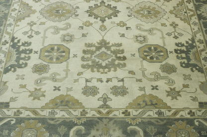 Back of Oushak Ziegler hand-knotted rug