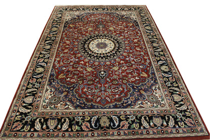 Traditional Fine Qum rug corner detail