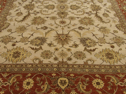 Chobie Oushak / Peshawar hand-knotted wool rug in Beige, 8'2" x 10'7", SKU w994