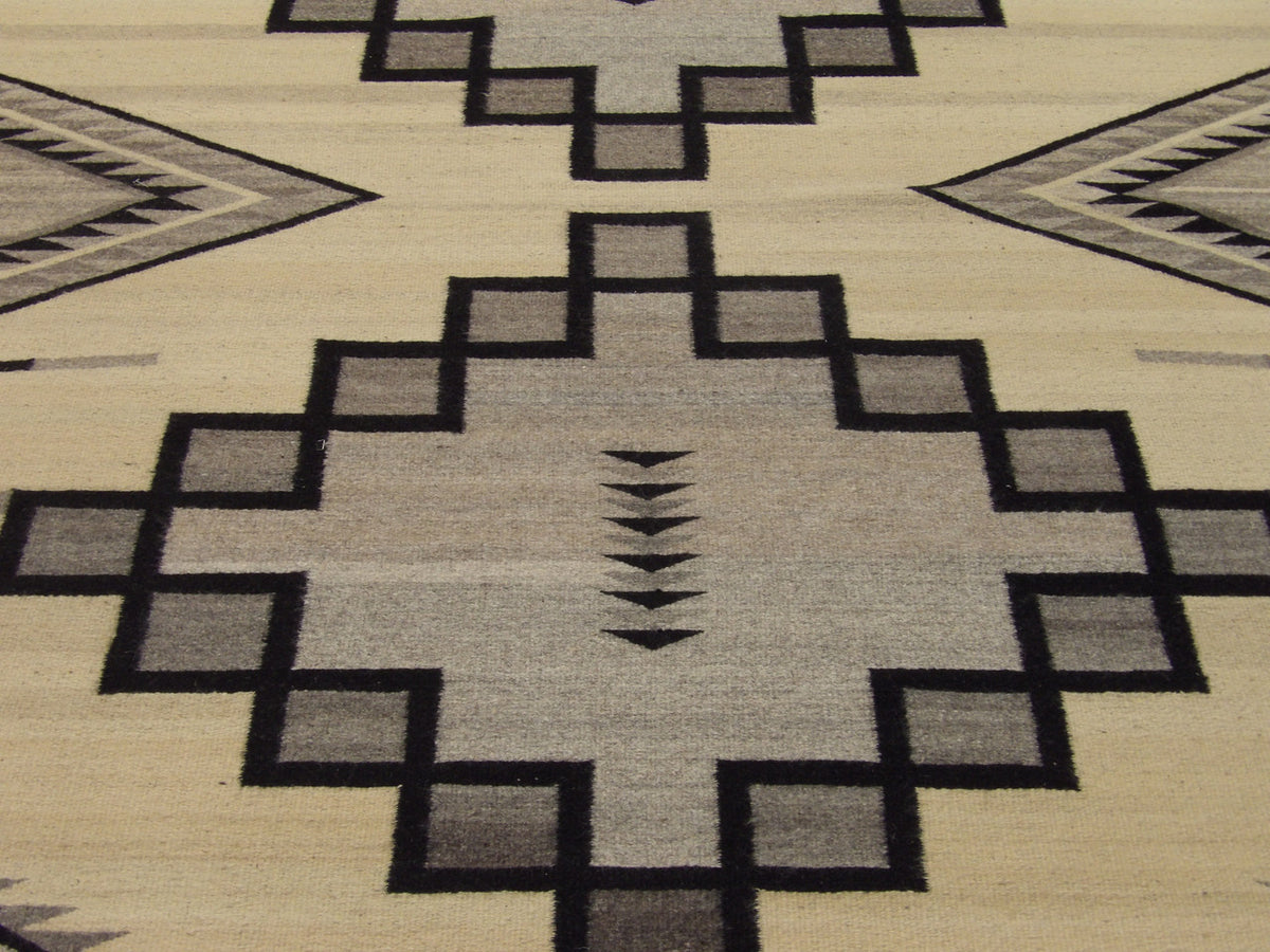 Back of American Indian Flat Weave Durry hand-knotted rug