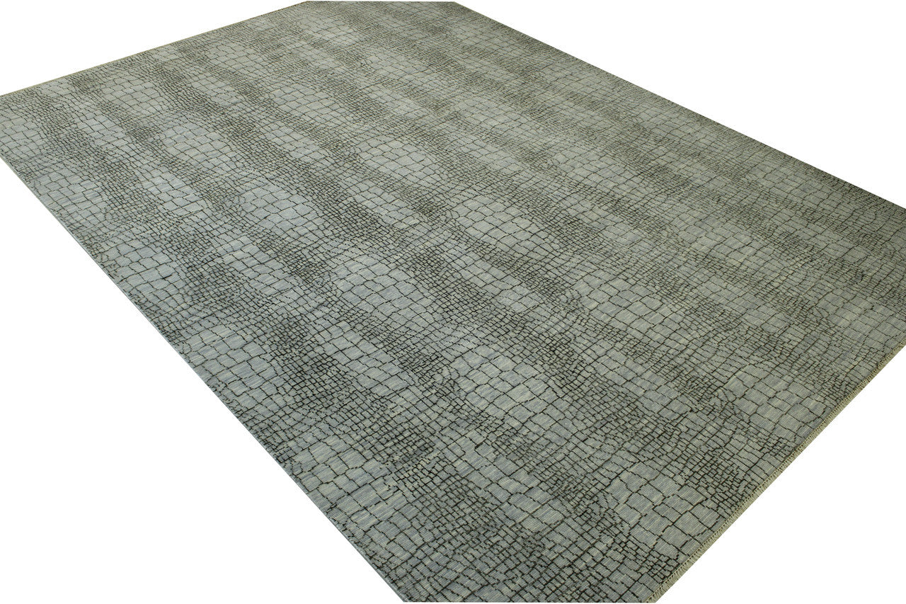 Close-up of wool pile, Brown & Gray rug