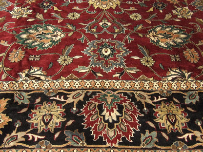Antique Kashan rug border detail