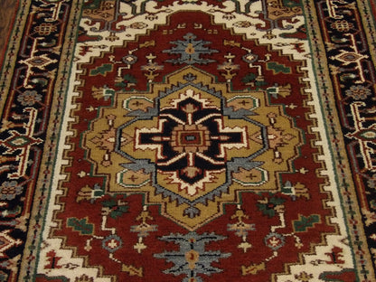 Back of Heriz hand-knotted rug