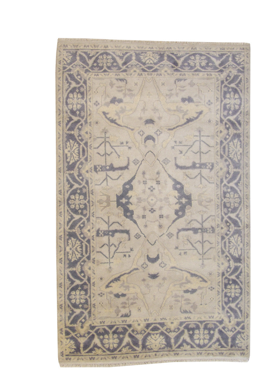 Oushak Ziegler hand-knotted wool rug in Blue & Gray, full view