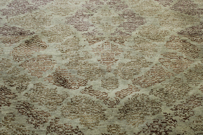 Brown 5'2" x 7'10" Modern Abstract Design Hand knotted Wool/Silk Rug - Sku: w2253