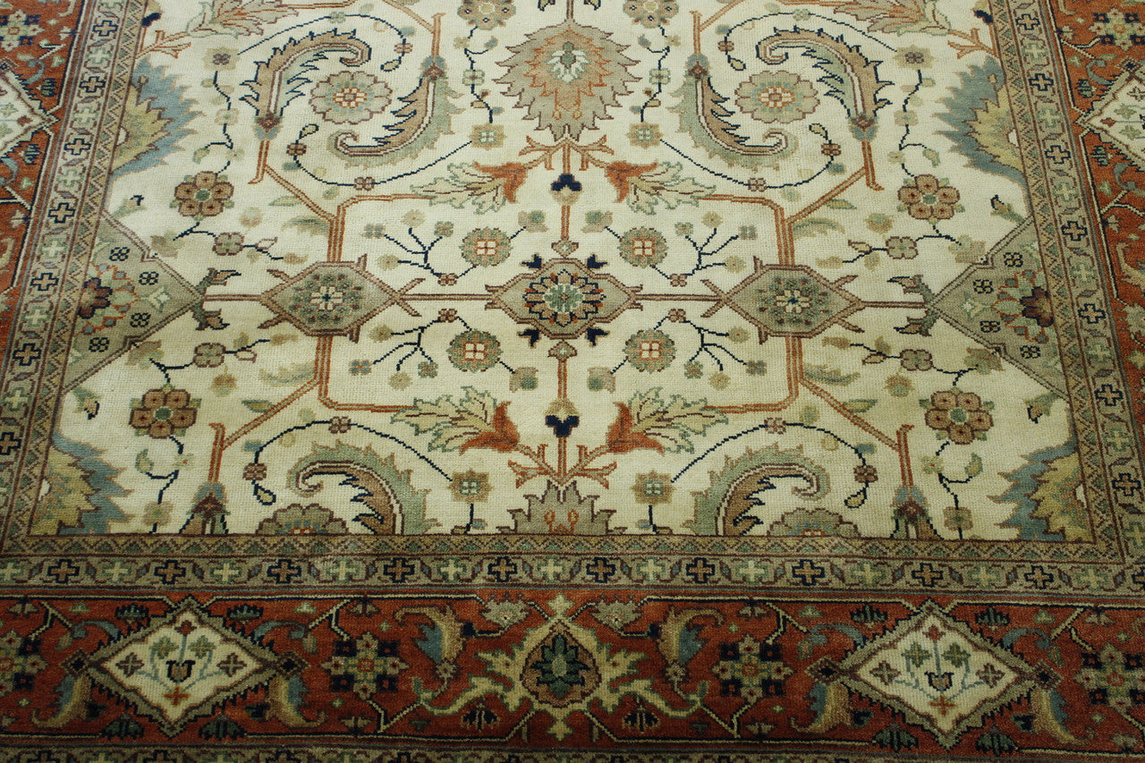 Full view of Tribal Hali Heriz rug