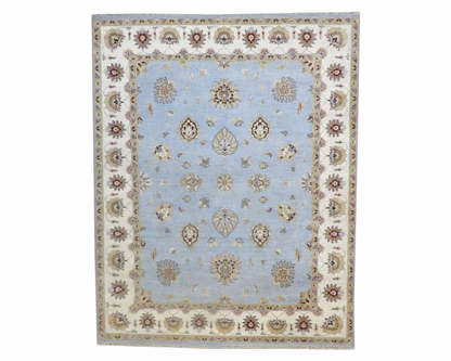 Chobie Oushak / Peshawar hand-knotted wool rug in Blue, 8'0" x 10'0", SKU w1017