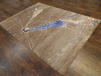 Full view of Tibetan Silky Abstract Sci Fi Design rug