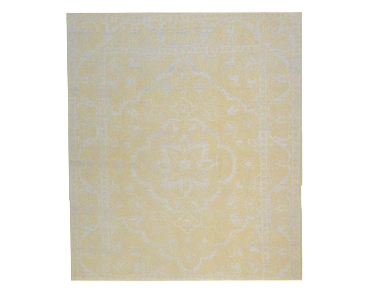 Vintage Erase Design Antique Wash hand-knotted wool rug in Gold & Gray, full view