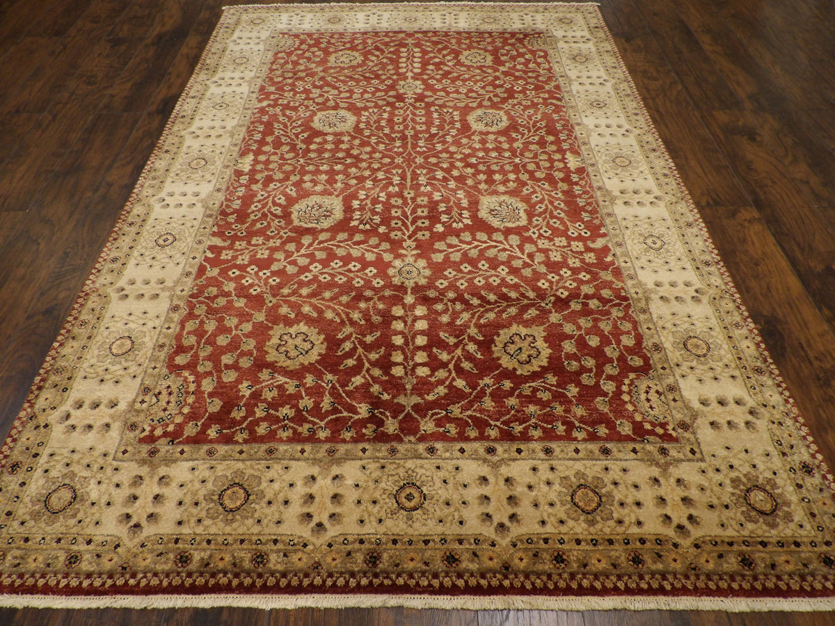 Chobie Antique hand-knotted wool/silk rug in Blue, 6'0" x 9'0", SKU W916