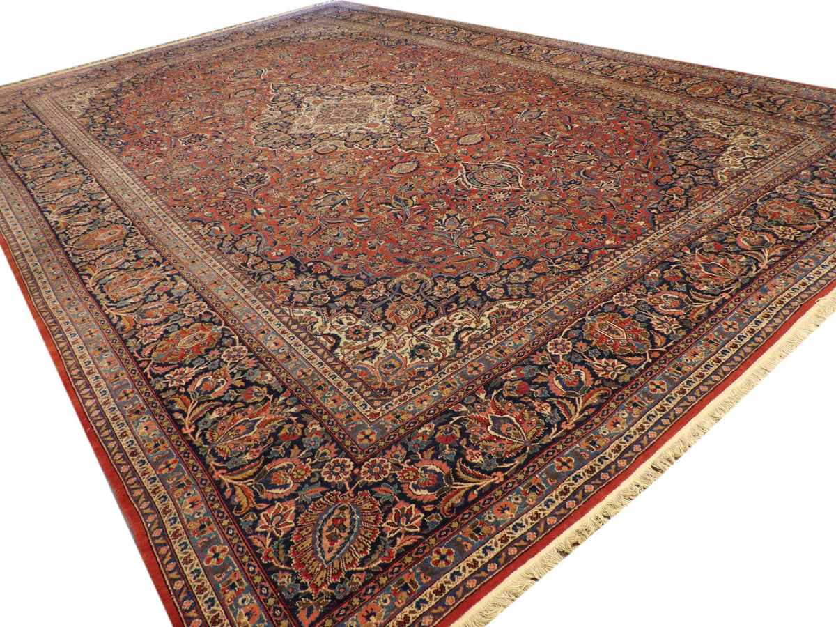 Full view of antique Persian Tabriz palatial rug