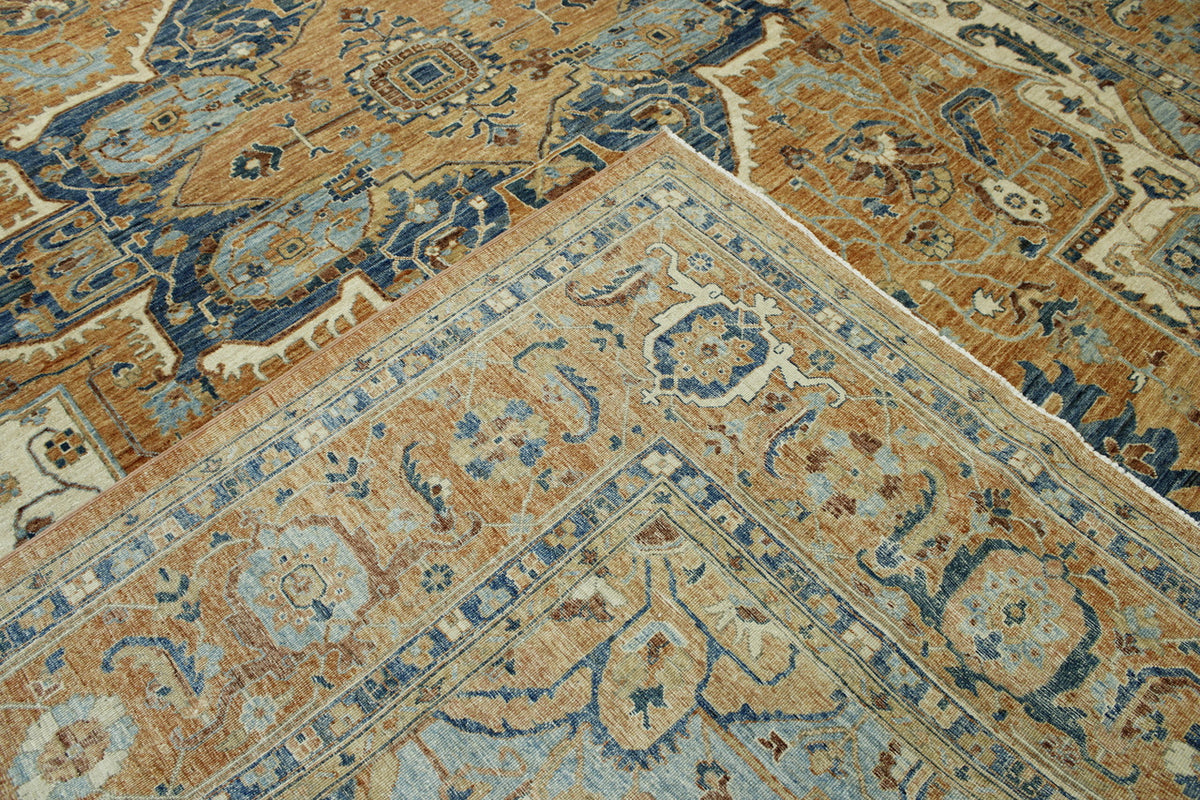 Oushak Heriz Chobi pattern detail