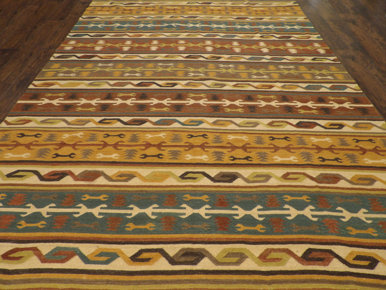 Close-up of flat-weave wool texture
